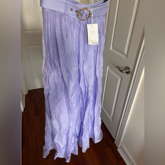 NWT Zimmermann Belted Linen Organza Maxi in Periwinkle Skirt 0 US4 - Picture 14 of 16